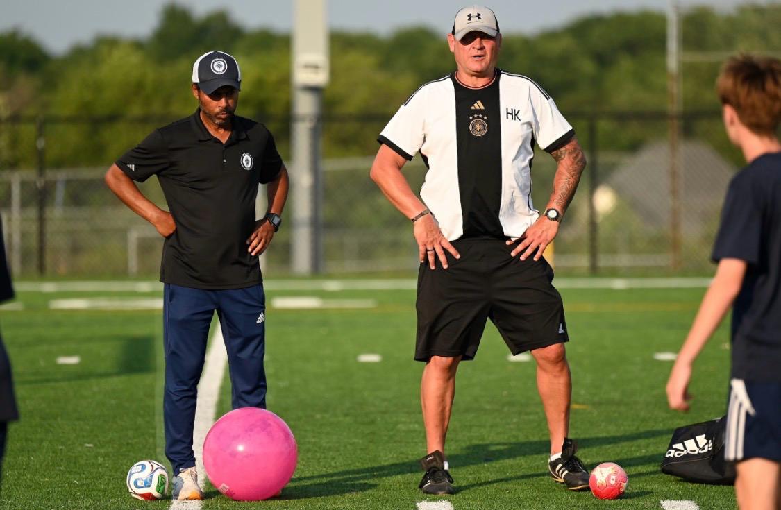 The coaching team leading a session