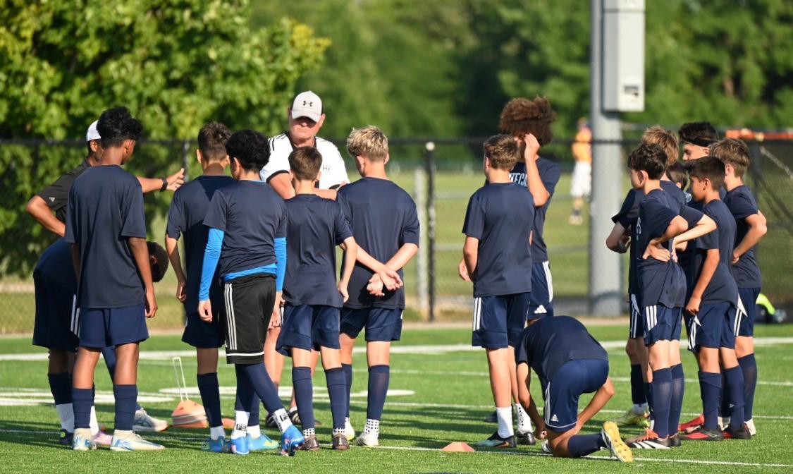 Players gathered for a tactical session